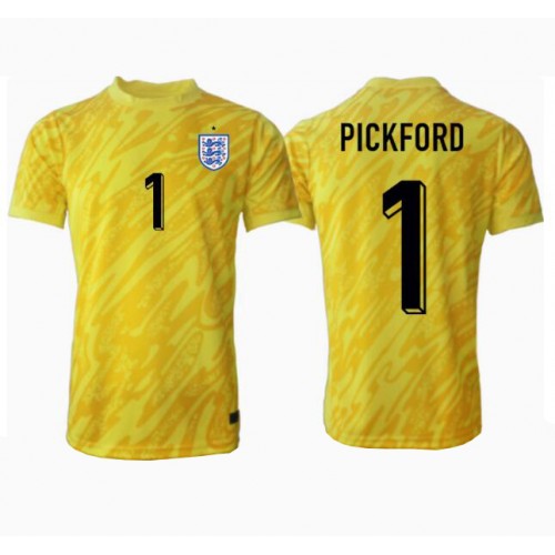 Fotbalové Dres Anglie Jordan Pickford #1 Brankářské Venkovní ME 2024 Krátký Rukáv